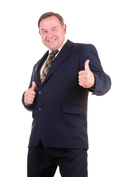Businessman going thumb up — Stock Photo, Image