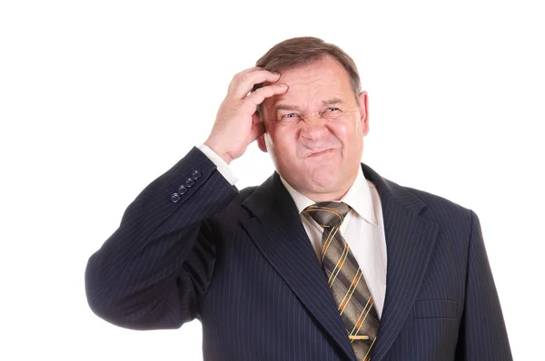 Confused businessman with gesture — Stock Photo, Image