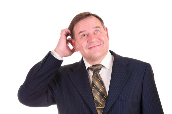 Confused businessman with gesture — Stock Photo, Image