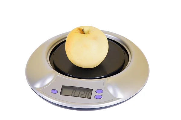 Kitchen scales with Apple — Stock Photo, Image