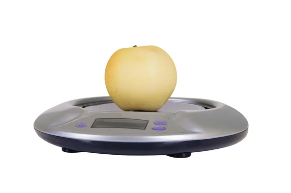 Kitchen scales with Apple — Stock Photo, Image