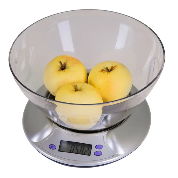 Kitchen scales with Apples — Stock Photo, Image