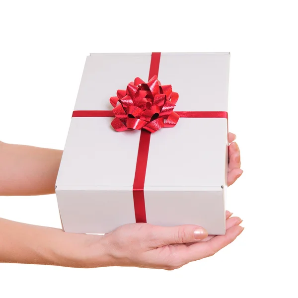 Hands holding gift box — Stock Photo, Image