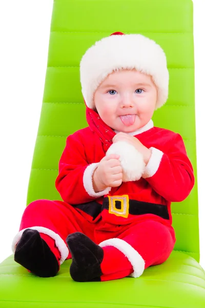 Criança em roupas de Papai Noel — Fotografia de Stock