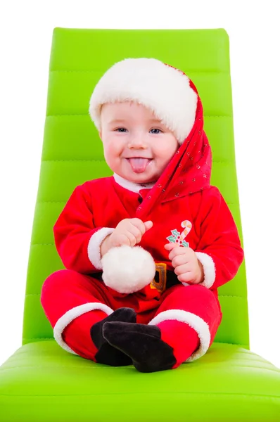 Ребенок в одежде Санта-Клауса — стоковое фото