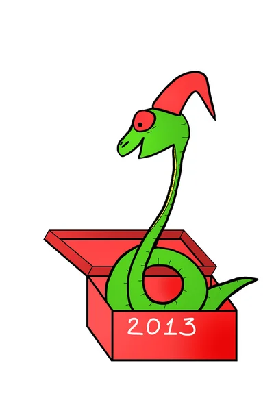 Snake in gift box — Stock Photo, Image