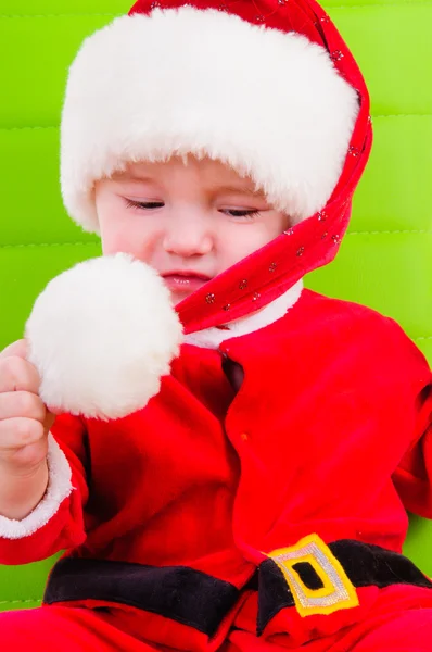 Criança em roupas de Papai Noel — Fotografia de Stock