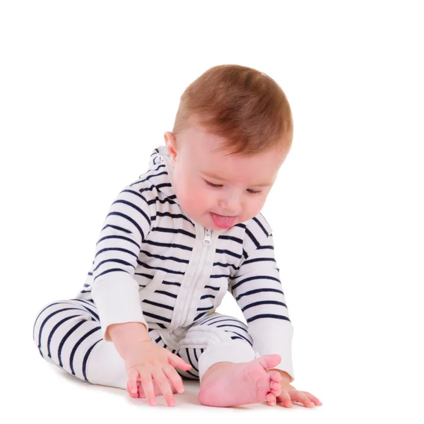 Smiley baby sitting — Stock Photo, Image