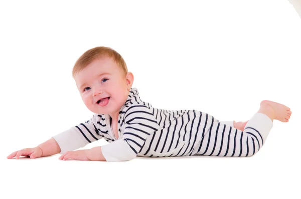 Bambino fa esercizi di sviluppo — Foto Stock
