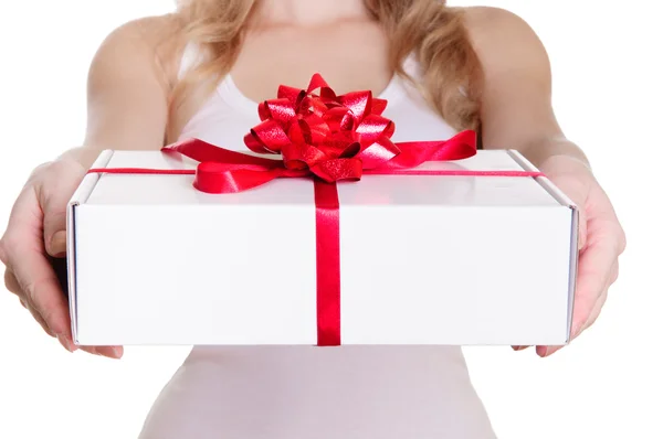 Hands holding gift box — Stock Photo, Image