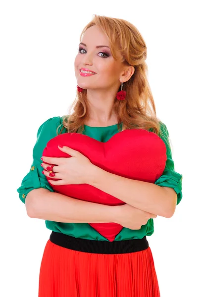 Donna con cuore di San Valentino — Foto Stock