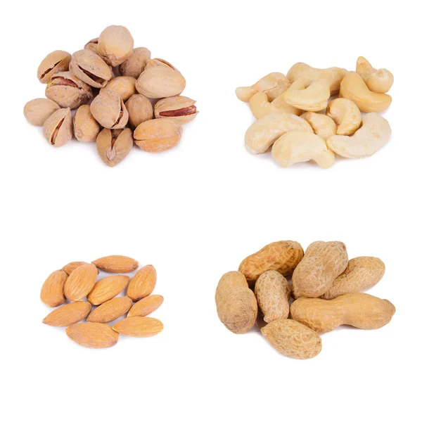 Nuts collection isolated — Stock Photo, Image