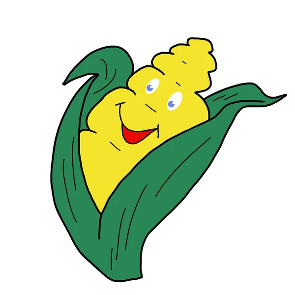 Comic corn hand-drawn — Stock Photo, Image