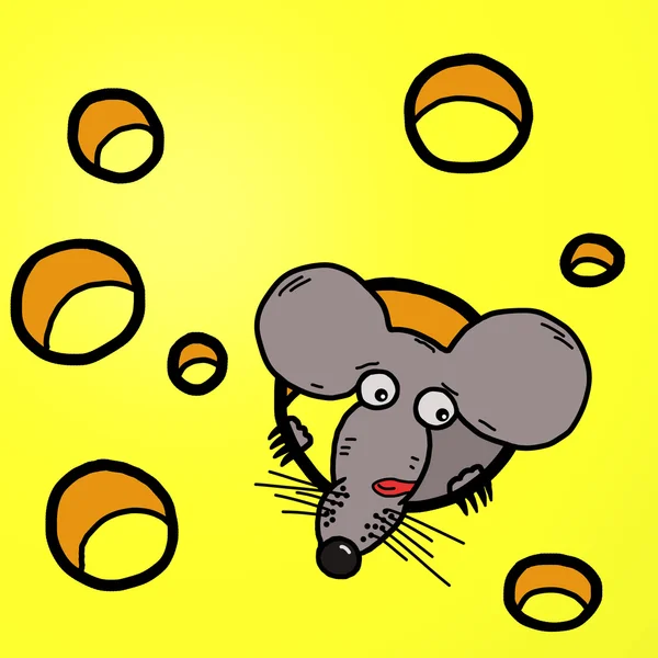 Funny cartoon mouse-guzzler — Stock Photo, Image