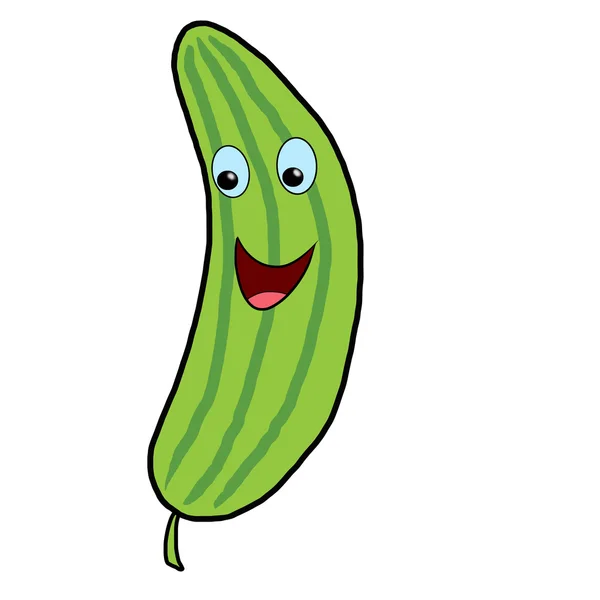 Smiling green cucumber — Stock Photo, Image