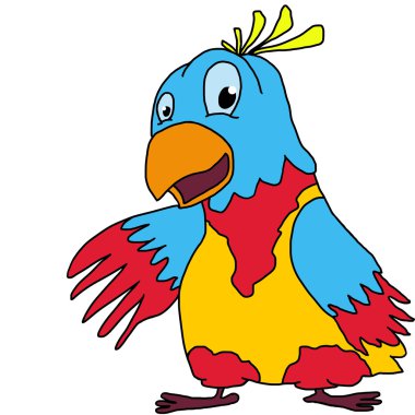 Çizilmiş karikatür papağan