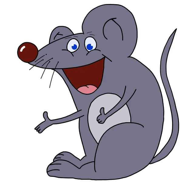 Hand-drawn friendly mouse — Stock Photo, Image