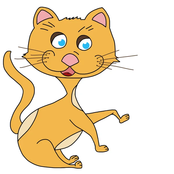 Kézzel rajzolt vicces macska — Stock Fotó