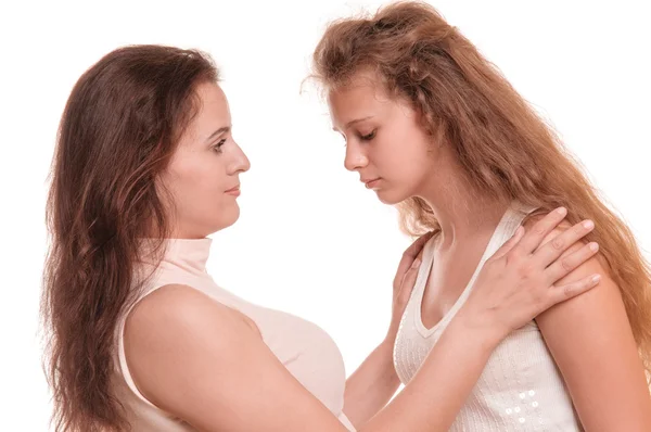 Mother comforting daughter — Stock Photo, Image