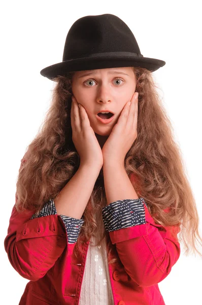 Retrato de menina com medo — Fotografia de Stock