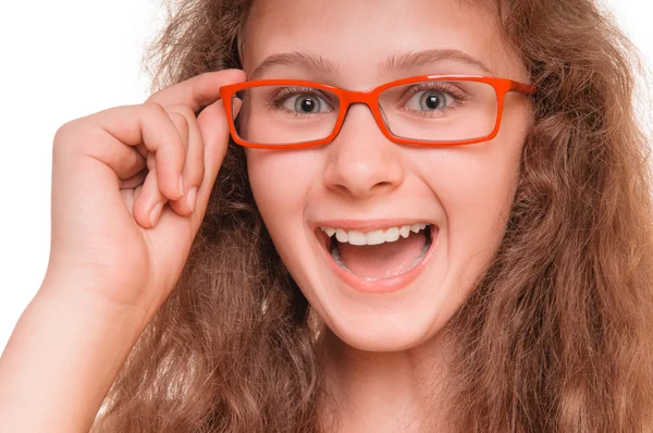 Chica con gafas de lectura —  Fotos de Stock