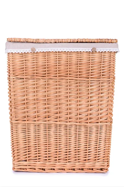 Clothes basket with straw — Stock Photo, Image