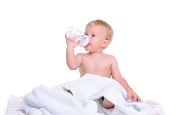 Caucasian baby sitting — Stock Photo, Image