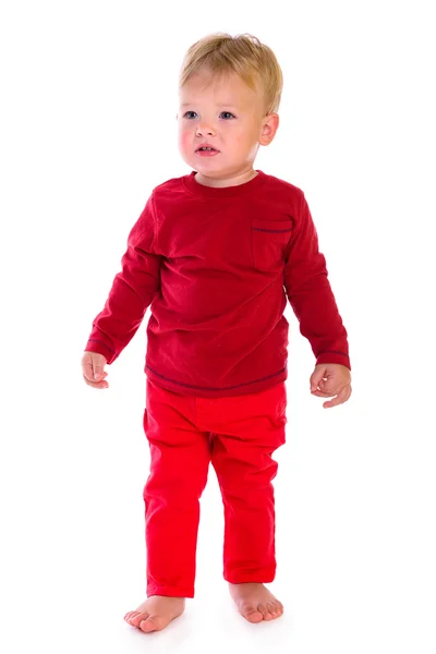 Caucasian baby standing — Stock Photo, Image