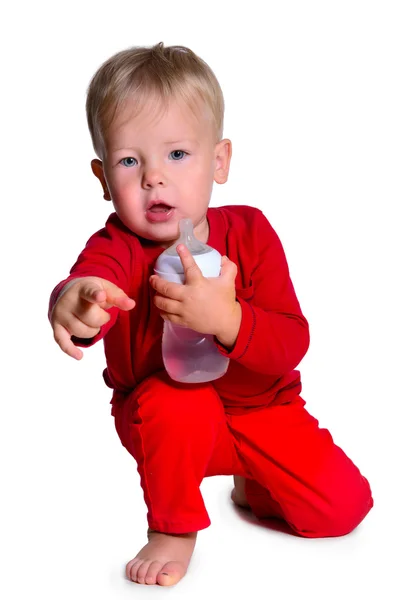 Caucasian baby sitting — Stock Photo, Image