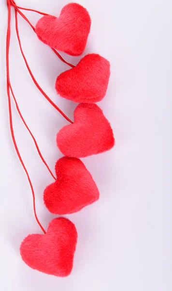 Five decorative red heart — Stock Photo, Image