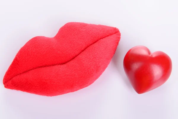 Coração com lábios — Fotografia de Stock