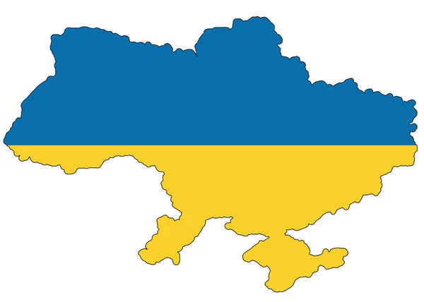 Карта Прапор України Незалежні Кордони Країни Форма — стокове фото