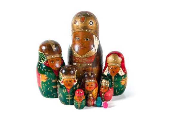 Familia muñeca matrioshka antiguos —  Fotos de Stock