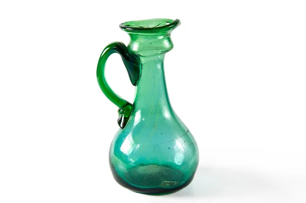 Green glass carafe — Stock Photo, Image