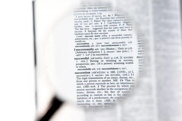 A magnifying glass on the word successful — Stock Photo, Image