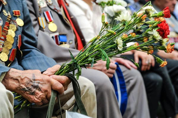 A második világháború veteránok az ünnepségen május 9. Jogdíjmentes Stock Fotók