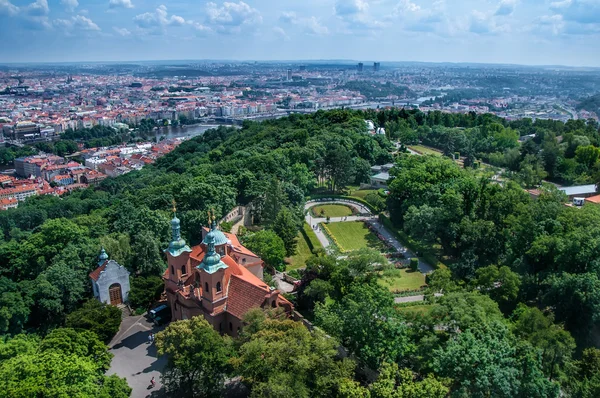 Flygfoto på Prag — Stockfoto