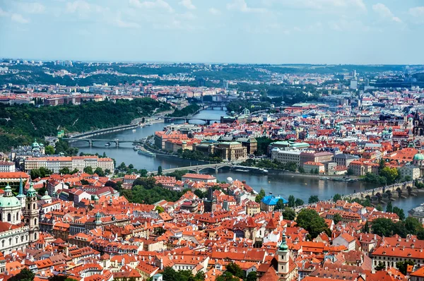 Landskapet i Prag, Flygfoto — Stockfoto