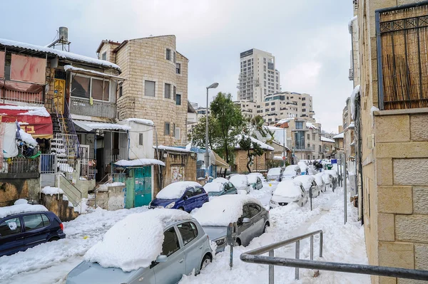 Jeruzalem in sneeuw — Stockfoto