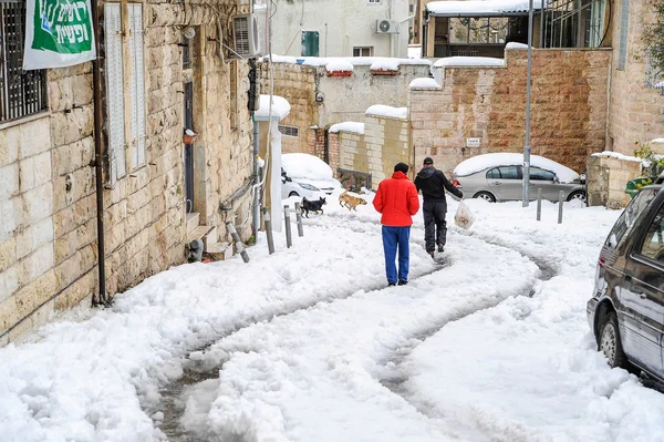Снег в Иерусалиме — стоковое фото