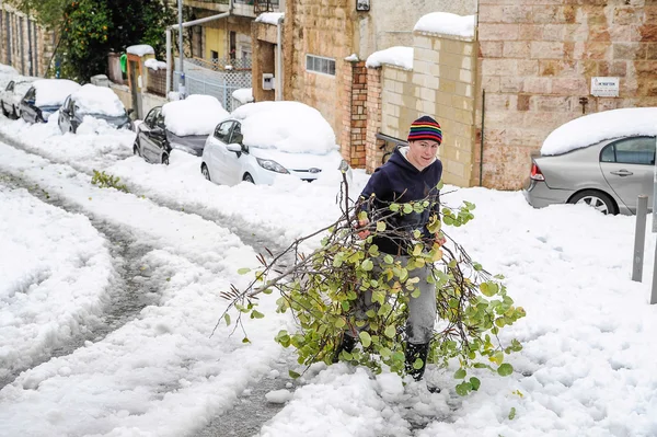 Neve em Jerusalém — Fotografia de Stock