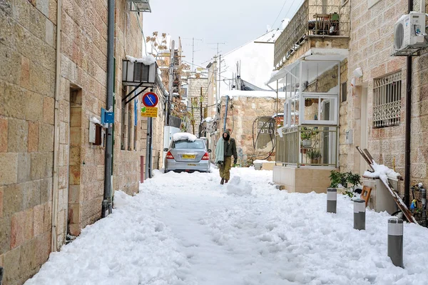 在耶路撒冷的雪 — 图库照片