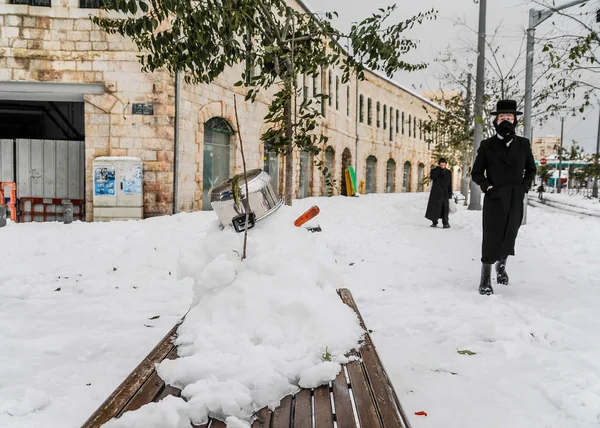 Schnee in jerusalem — Stockfoto