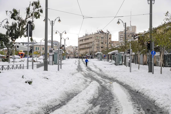 エルサレムの路面電車鉄道 — ストック写真