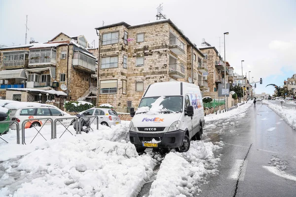 耶路撒冷在雪中 — 图库照片