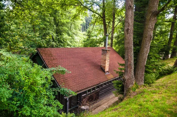 Huis in bos — Stockfoto