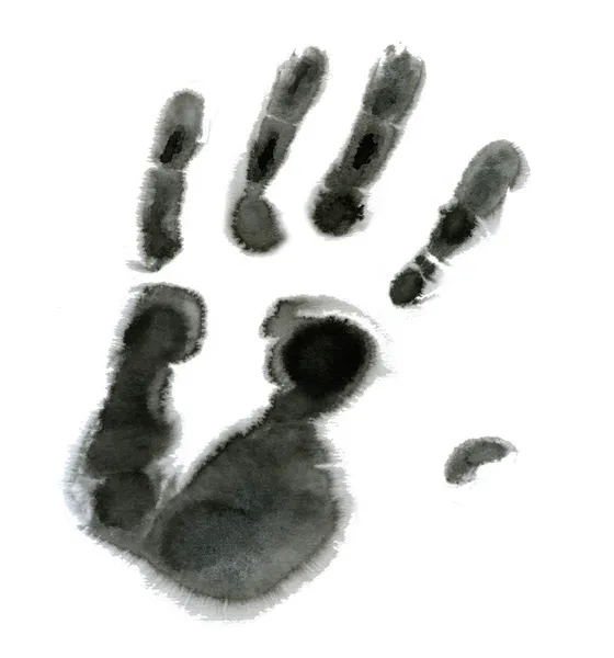 Black hand on white background — Stock Photo, Image