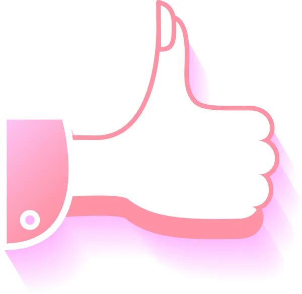 Womens thumbs up with shadow — Stock Vector