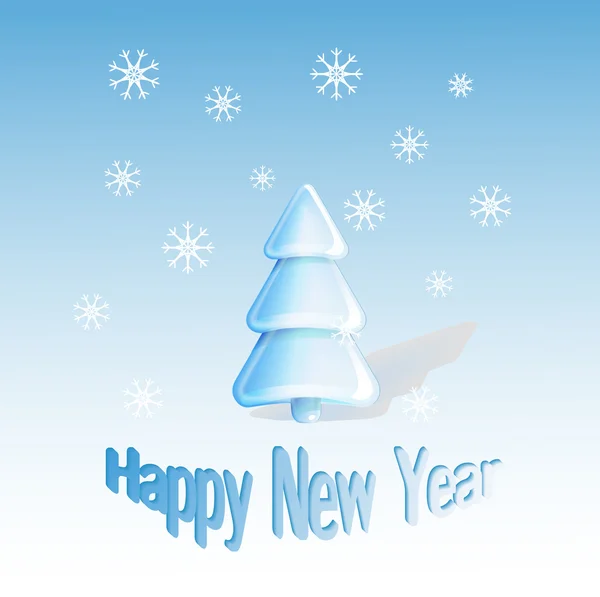 Carte de voeux Bonne année bleue — Image vectorielle