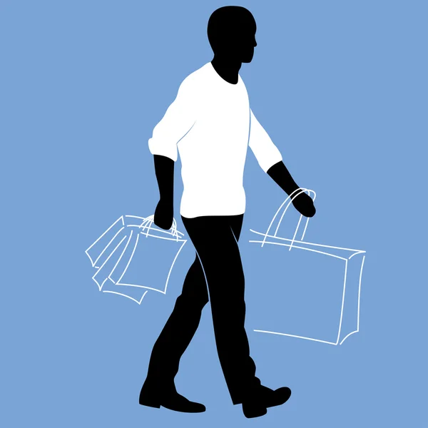 Hombre con bolsas de compras — Archivo Imágenes Vectoriales